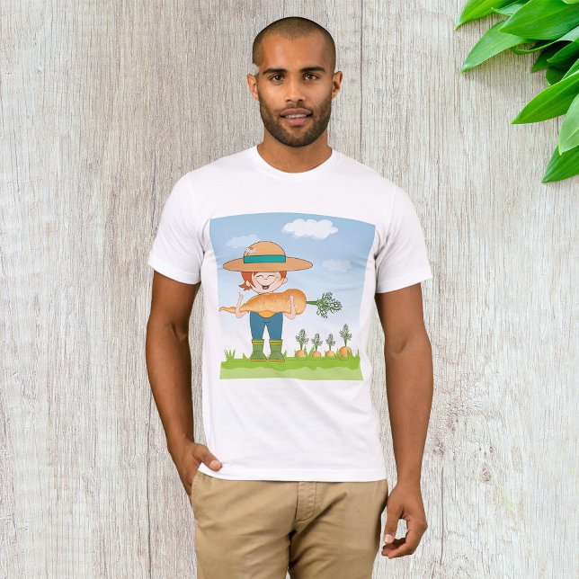 Farmer Girl with Giant Carrot Gardening  T-Shirt (Creator Uploaded)