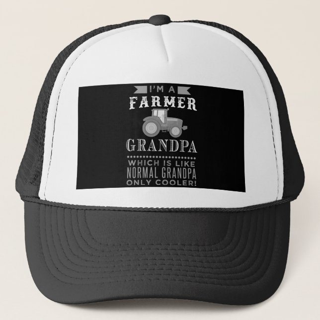 Farmer Grandpa, Cool Farmer Grandpa Trucker Hat (Front)