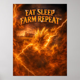 Farmer Harvest Fire Spirit Poster