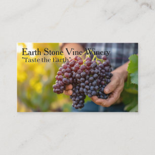 Farmer Harvesting Grapes Winery Business Card