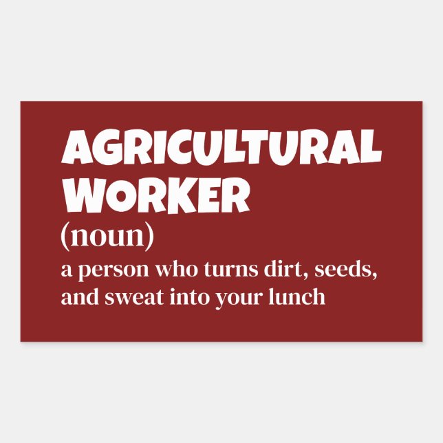 Farmer Humour - Agricultural Worker Definition Rectangular Sticker (Front)