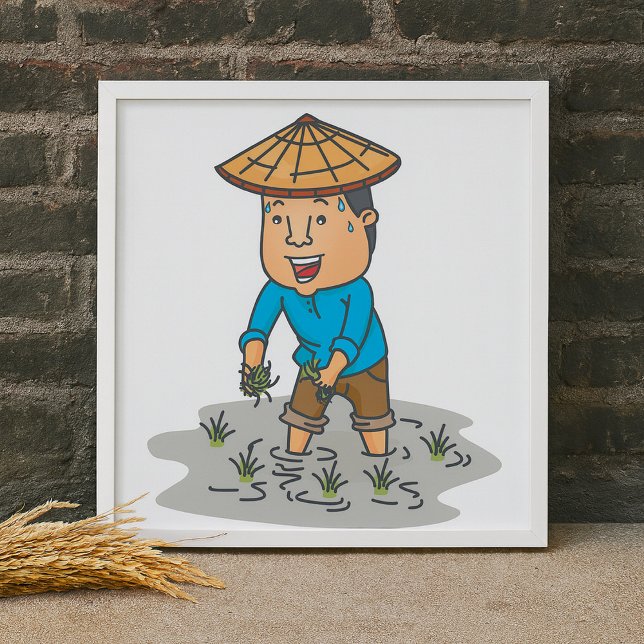 Farmer In A Rice Field Poster (Creator Uploaded)