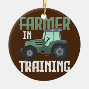Farmer in Training Animal Farming Farm Cattle  Ceramic Tree Decoration