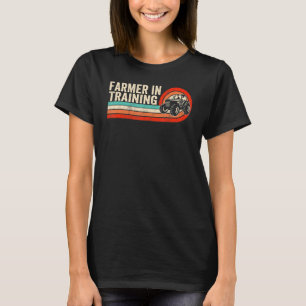 Farmer In Training Farming Retro Sunset Tractor F T-Shirt