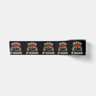 Farmer in Training Tractor Funny Farming Boys Girl Satin Ribbon