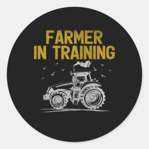 Farmer In Training Tractors Vehicles Farming Classic Round Sticker