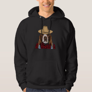 Farmer Irish Red and White Setter Farming Dog Hoodie