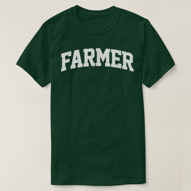 Farmer Job Outfit Costume Retro College Arch Funny T-Shirt (Design Front)