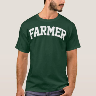 Farmer Job Outfit Costume Retro College Arch Funny T-Shirt