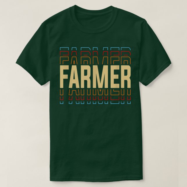 Farmer Job Title Vintage  T-Shirt (Design Front)