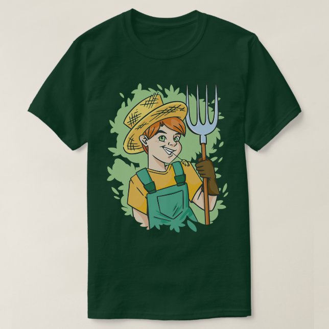 Farmer Kid Boy Farm Guy  T-Shirt (Design Front)