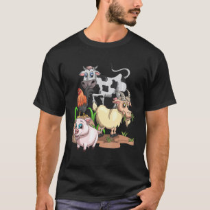Farmer Kids Farm Animal Squad Pig Goat Cow Chicken T-Shirt