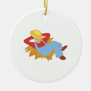 Farmer Man Ceramic Tree Decoration