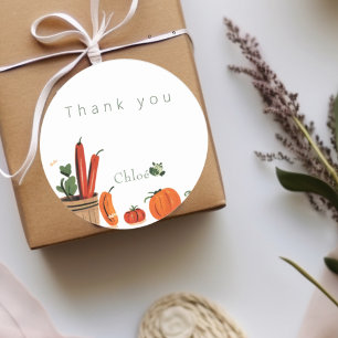 Farmer market baby shower Classic Round Sticker