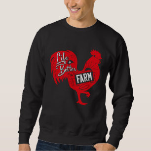 Farmer  On The Farm  Rooster Sweatshirt