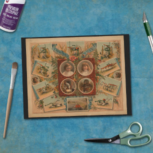 Farmer Ploughing Tools Ephemera Decoupage Tissue Paper