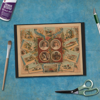 Farmer Ploughing Tools Ephemera Decoupage Tissue Paper