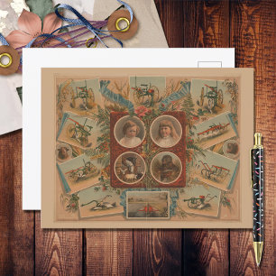 Farmer Ploughing Tools Ephemera Postcard