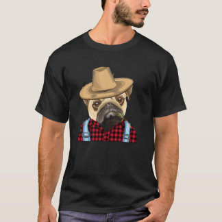 Farmer Pug Farming Dog T-Shirt