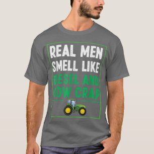 Farmer Real Men Smell like Diesel Tractor Vintage T-Shirt