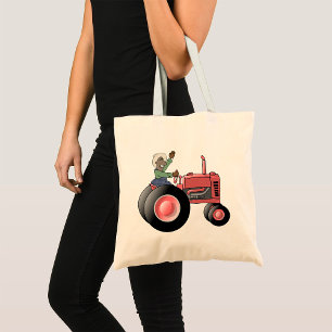 Farmer Riding A Tractor Tote Bag