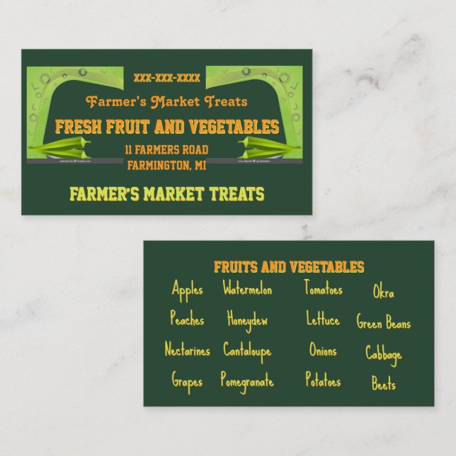 Farmer’s Market Business Card (Front/Back)