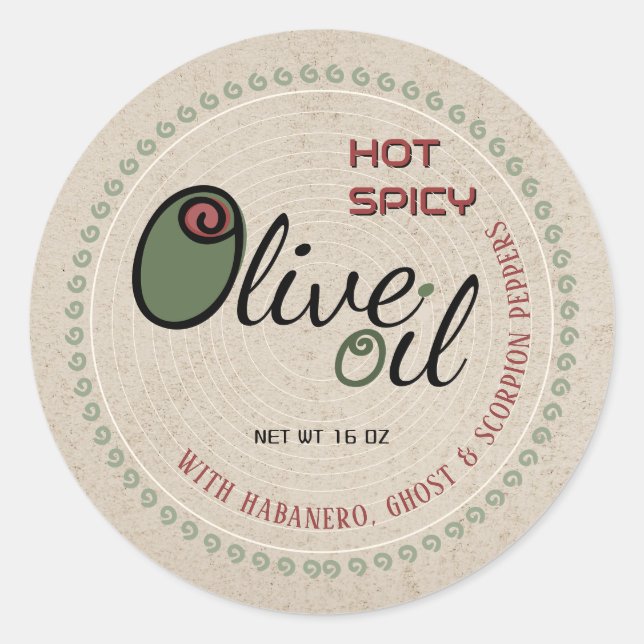 Farmer’s Market Hot & Spicy Olive Oil Extra Virgin Classic Round Sticker (Front)