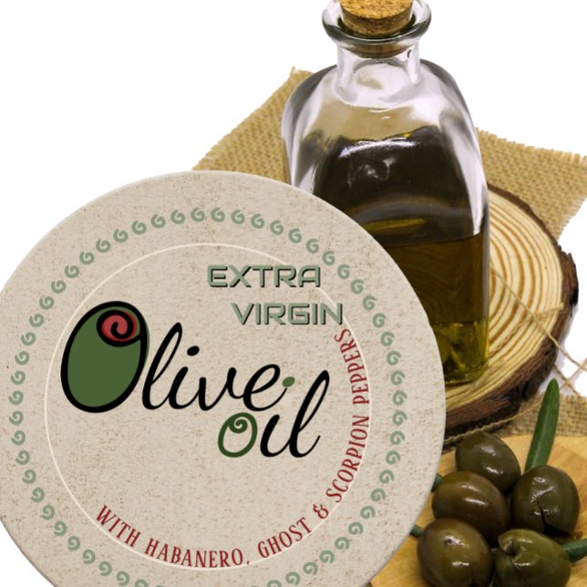 Farmer’s Market Hot & Spicy Olive Oil Extra Virgin Classic Round Sticker (Creator Uploaded)