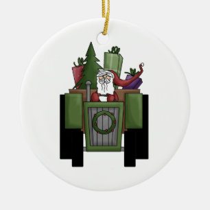 Farmer Santa Ceramic Tree Decoration