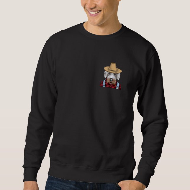 Farmer Sealyham Terrier Farming Dog Pocket Sweatshirt (Front)