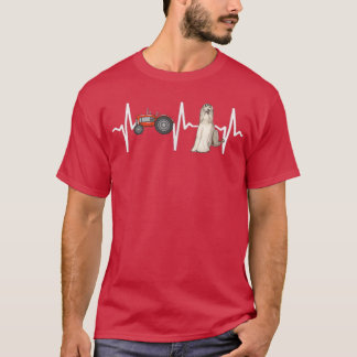 Farmer Tractor Afghan Hound Heartbeat Dog Lover T-Shirt