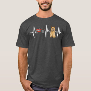 Farmer Tractor Cairn Terrier Heartbeat Dog Lover  T-Shirt