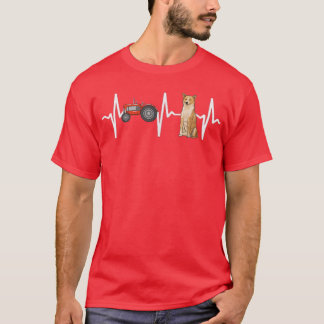 Farmer Tractor Canaan Dog Heartbeat Dog Lover  T-Shirt