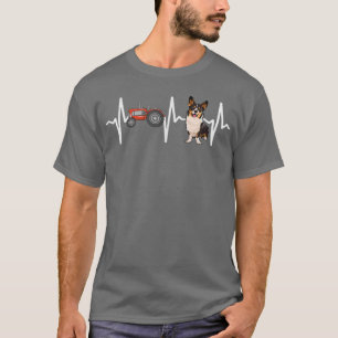 Farmer Tractor Cardigan Welsh Corgi Heartbeat Dog T-Shirt