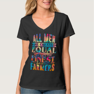 Farmer Tractor Farm Cow Chicken Painting T-Shirt