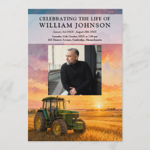 Farmer Tractor Funeral Order Of Service Photo Programme