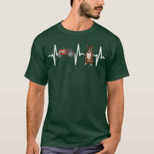Farmer Tractor Miniature Bull Terrier Heartbeat Do T-Shirt