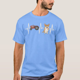 Farmer Tractor Pembroke Welsh Corgi Heartbeat Dog T-Shirt