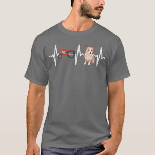 Farmer Tractor Portuguese Podengo Pequeno Heartbea T-Shirt