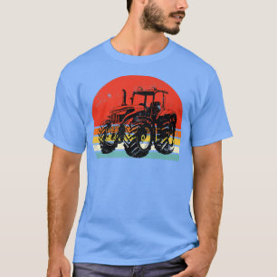 Farmer Tractor Retro Vintage Sunset T-Shirt