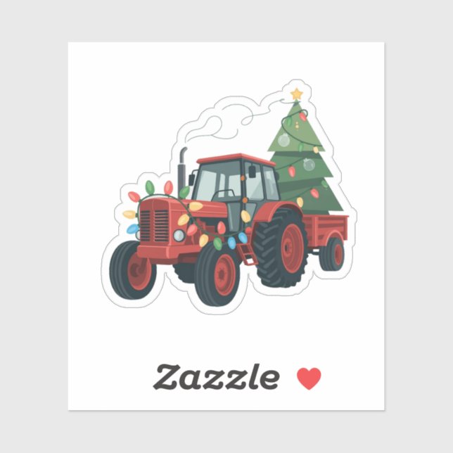 Farmer Tractor Xmas Lighting Tractor Christmas   (Sheet)
