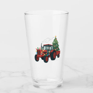 Farmer Tractor Xmas Lighting Tractor Christmas Glass