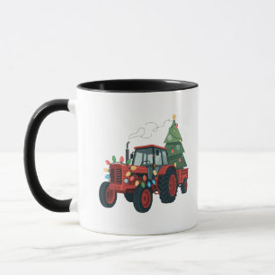 Farmer Tractor Xmas Lighting Tractor Christmas Mug