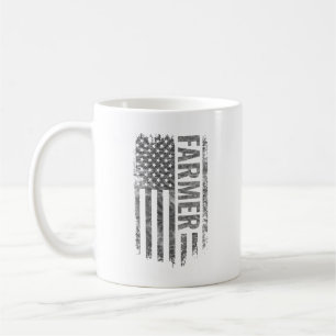 Farmer USA Flag Distressed design Coffee Mug
