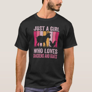 Farmer Vintage Retro Just A Girl Who Loves Chicken T-Shirt