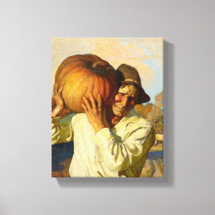 Farmer with Pumpkin by Newell Convers Wyeth Canvas Print