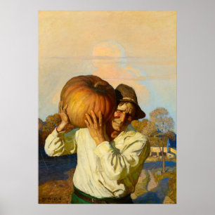 Farmer with Pumpkin by Newell Convers Wyeth Poster