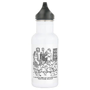 Farmer Working from Home with Sheep. Funny 532 Ml Water Bottle