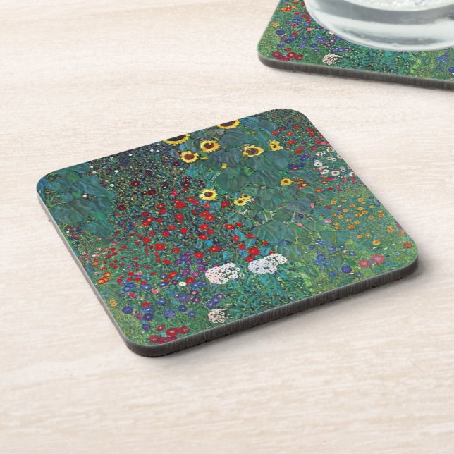 Farmergarden w Sunflower by Klimt, Vintage Flowers Coaster (Left Side)