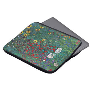 Farmergarden w Sunflower by Klimt, Vintage Flowers Laptop Sleeve